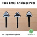 Poop Emoji Cribbage Pegs