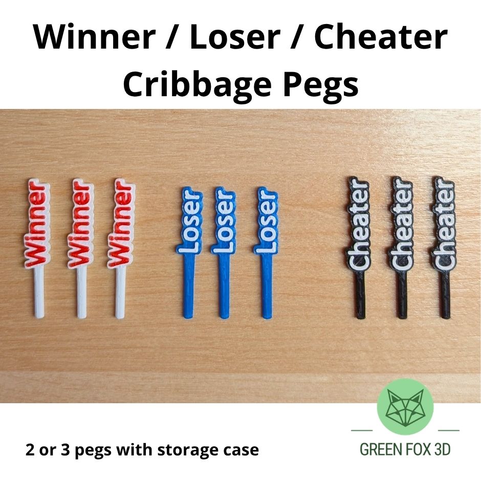 Winner Loser Cheater Cribbage Pegs