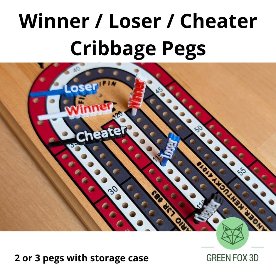 Winner Loser Cheater Cribbage Pegs